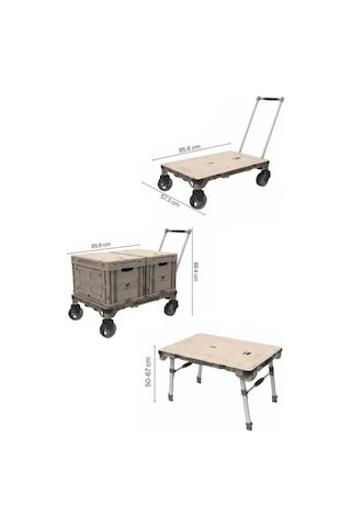 Fct50 100kg Kamp Masası Ve Yük Taşıma Aracı Bej