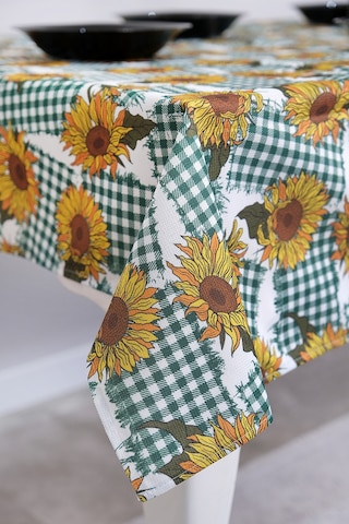Sufre Sıvı Geçirmez Masa Örtüsü Sofra Bezi Sofra Örtüsü Piknik Örtüsü Ayçiçeği Yeşil
