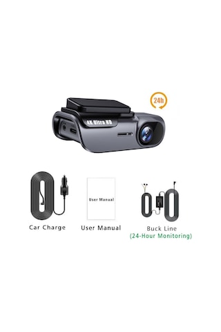 Çeşithane 4k Ultra Hd Akıllı Araç İçi Kamera - Wi-fi Ve Gps Destekli, 24 Saat Park Monitörlü, Gece G