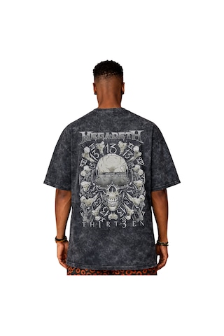 Tasarım Megadeth Rock Metal Müzik Grubu Sırt Baskılı Unisex Overs Siyah