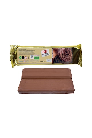 1000 Gr. Kil Hamuru. Kahverengi. Modelleme Çamuru. Seramik. Doğal