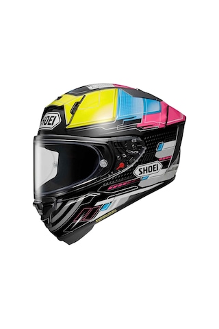 Shoei X-spirit Pro Proxy Kapalı Motosiklet Kaskı Siyah - Sarı - Pembe