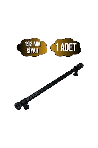 Nobel Akyaka Çizgili Siyah Metal Dolap Kulpu Mobilya Ve Mutfak Dolap Kulpu Siyah 192mm 1 Adet Siyah