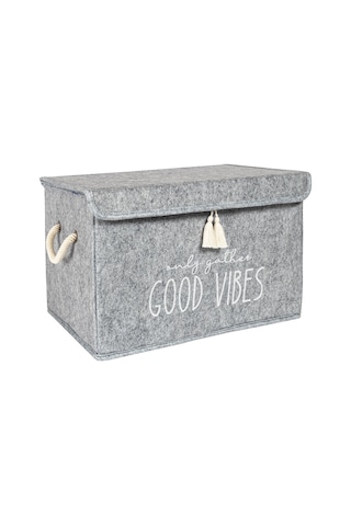 Keçe Kapaklı Mini Kutu Gri 4490