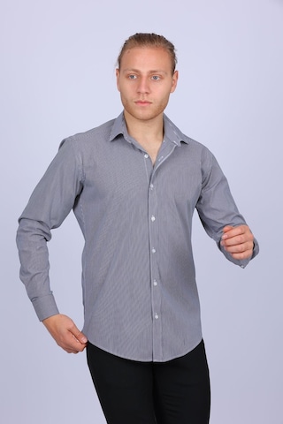 Tousus Slim Fit Çizgili Antrasit Erkek Gömlek Slm-5039-tss