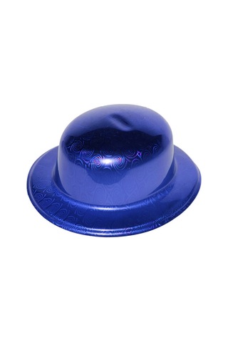 Mavi Renk Hologramlı Plastik Yuvarlak Melon 27x24 Cm