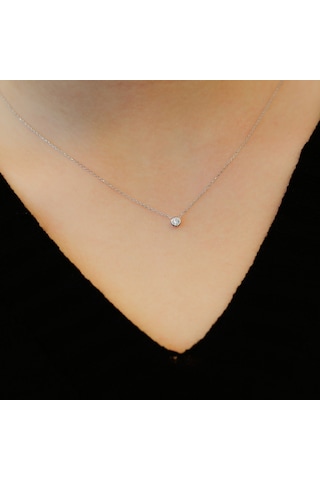 Lova 0,08 Karat Pırlanta Tektaş Kolye - 2040017