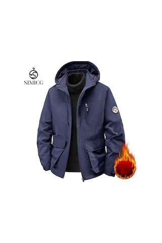 İş Giyim Su Geçirmez Naylon Rüzgarlık, Meikeduo Açık Hava Sporları Polar Astarlı Bisiklet Ceketi Mavi