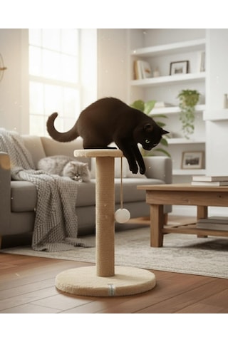 Pet Stepli Kedi Tırmalama Tahtası Bej