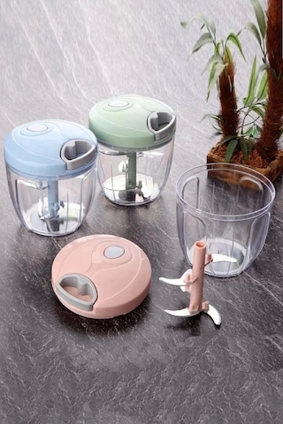 Ipli El Rondosu 5 Çelik Bıçaklı Büyük Boy Sebze Meyve Et Soğan Doğrayıcı Blender Rende