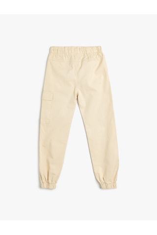 Koton Jogger Kargo Pantolon Beli Lastikli Cep Detaylı Pamuklu Ekru 5skb40054tw Ekru