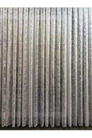Tül Perde Zigzag Desen Kdk Örme Kumaş 1. Kalite Krem