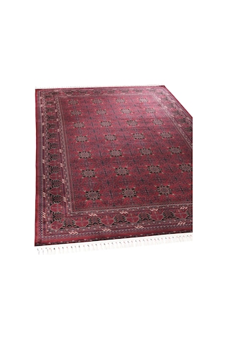 Apex Halı Bruj Bambu Viscon Halı 8731bu Bordo Renkli