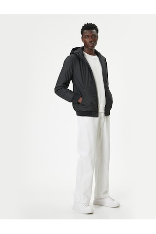 Koton Mevsimlik Ceket Slim Fit Fermuarlı Siyah 5wam20067hw Siyah