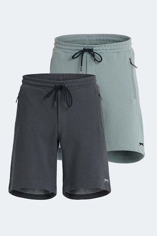 Slazenger Vılte 2 Li Set Erkek Şort Koyu Gri - Su Yeşili