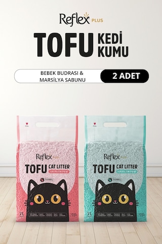 Reflex Plus Bebek Pudrası & Marsilya Sabunu Kokulu Tofu Kedi Kumu 7l X 2 Adet