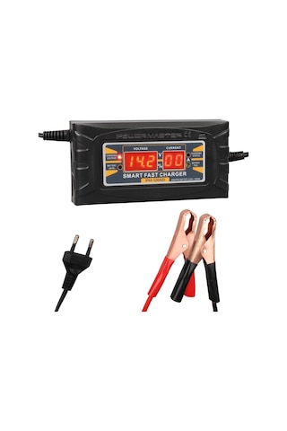Powermaster Son-1206d 12v Max 6 Amp. Akıllı Hızlı Dijital Göstergeli Akü Şarj Cihazı 150x75x60mm