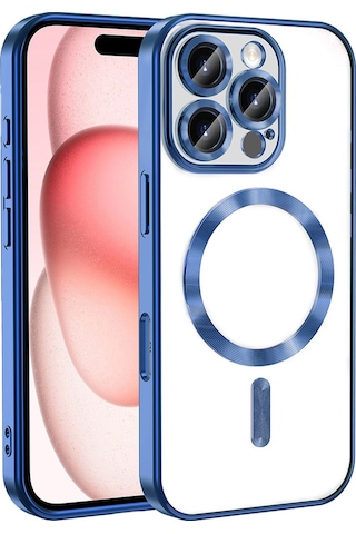Zore Apple Uyumlu iPhone 16 Pro Kılıf Kamera Korumalı Magsafe Wireless Şarj Özellikli Demre Ka Mavi