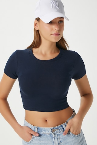 Ritnice Kadın Deal Lux Touch Yumuşak Doku Crop Lacivert Bluz
