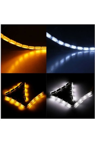 Far İçi Far Üstü Su Geçirmez Kayar Led Sinyalli 12 Led Yapışkanlı