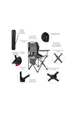 Evolite Gri Nature Katlanabilir Kamp Koltuğu Gri