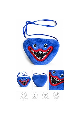 Tmtoysandmore Peluş Çanta Oyuncak Fermuarlı Askılı Mavi Tmtoysandmore Peluş Çanta Oyuncak Fermuarlı Askılı Mavi