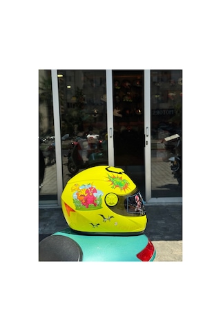 Çocuk Kaskı Ece 22.06 Sertifikalı / Fullface Kask / Ekstra Hafif Ve Konforlu Sarı