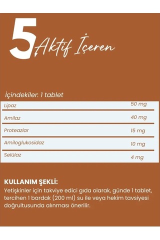 Wellvalens Digestive Enzymes İkili Paket 60 Tablet 5 Li Enzim Kompleksi, Sindirim Desteği