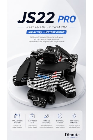 Js22 Pro Drone 4k Kameralı Fırçasız Motorlu Çift Lens Korumalı 360 Takla Drone
