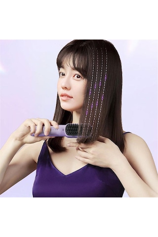 Vkemall Kablosuz Mini İyon Saç Düzleştirici Testere - 3 Hız Ayarı, Usb Şarjlı, 3200mah Pil, Anti-yanık, Otomatik Kapanma - Mor