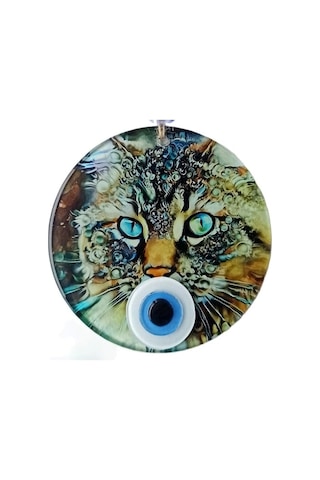 Nazar Boncuklu Füzyon Cam Kedi Duvar Süsü