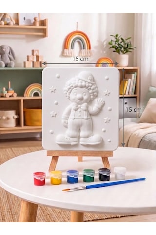 Sevimli Palyaço 15x15 Taş Boyama Seti Çocuk Ve Yetişkin Hobi Seti