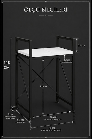 Lifos Beyaz/siyah Raflı Çamaşır Makinesi Dolabı Kurutma Makinesi Dolabı Metal Banyo Dolabı