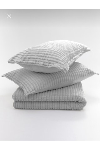 Merinos Modern Line 3 Parça Battaniye Yatak Örtüsü - Gri