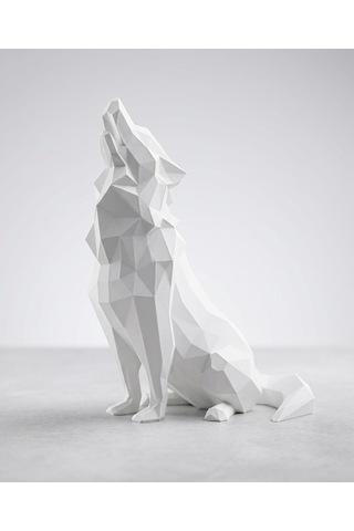 3d Geometrik Kurt Biblo/dekor 18cm Beyaz