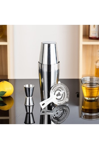 Maoyaya Lichen 4 Parça Paslanmaz Çelik Mikser Seti, Bar & Kokteyl Hazırlama Seti