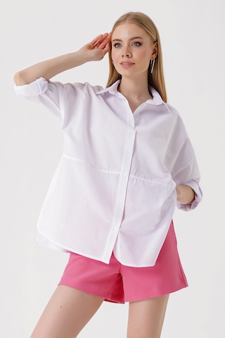 Bigdart 3975 Yırtmaçlı Poplin Gömlek - Beyaz 001