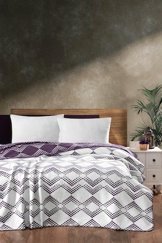 4 Mevsim Pamuklu Battaniye - Yumuşak Ve Hafif Konfor Lila 200cm X 220cm Lila