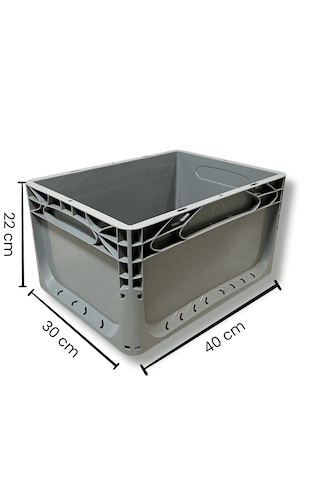 Alpbx 1.kalite Gri Plastik Kasa 40x30x22 Cm - Kutu 21 Litre