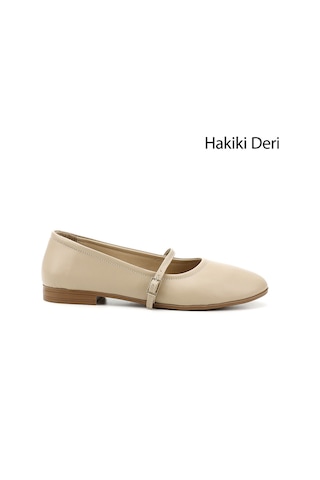 Gönderi(R) Gönderi R Bej Antik Mary Jane Hakiki Deri Babet Bej