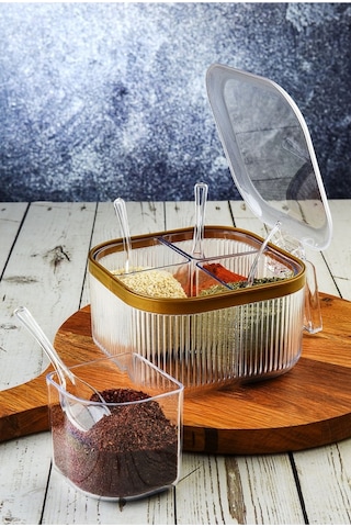 Elegance Kapaklı Bölmeli Baharatlık