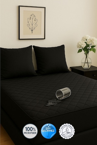 Formeya Adelya Siyah Kapitone Sıvı Geçirmez  TekKişilik  Alez