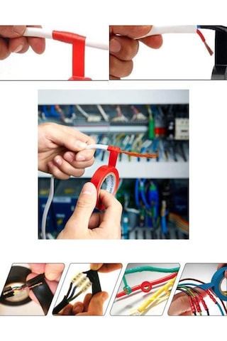 Şahnet Renkli Elektrik Bandı İzole Bant - 10 Adet Pvc İzolasyon Bandı
