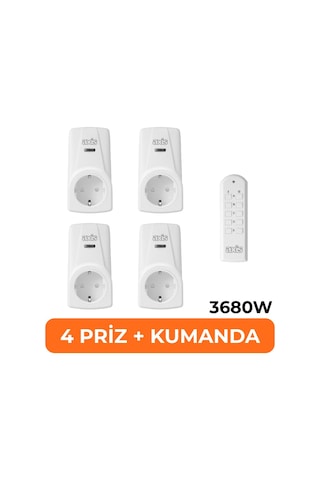 Axis 4'lü Uzaktan Kumandalı Priz Set 3680 W