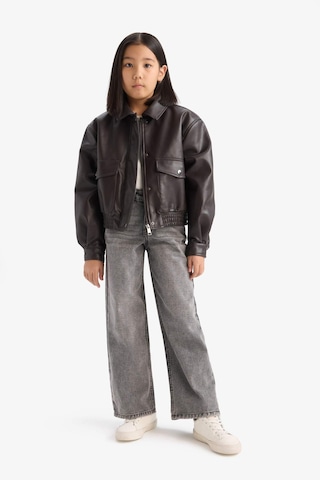 DeFacto Kız Çocuk Su İtici Fermuarlı Çift Cepli Suni Deri Mont Ceket D6925A825SPBN340