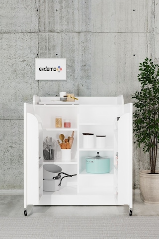 Derin 2 Kapaklı Erzak Kiler Dolabı Beyaz