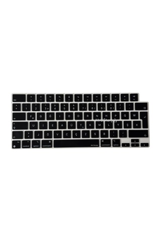 Macbook Türkçe F Klavye Koruyucu Yeni F Düzen M1-m5 A2681 A3113 A3240 A3449 A2941 A3241 A2442 A2779 A3426 A3434 A2485 A3429 Silikon Keyboard Cover Touch Id Siyah