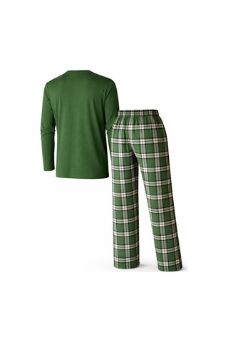 Mutlu City Erkek Mevsimlik Uzun Kollu 3 Düğmeli Ekose Alt Pijama Takımı 16649 Haki