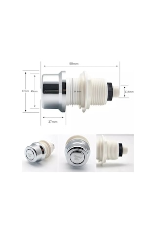 Rsimente Hidro Masajlı Küvetler, Kabinler İçin Pnömatik Düğme 227137213 Krom