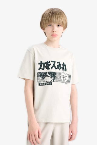 Defacto Erkek Çocuk Bisiklet Yaka Baskılı Kısa Kollu Tişört E0188a825hsgr477 Gri